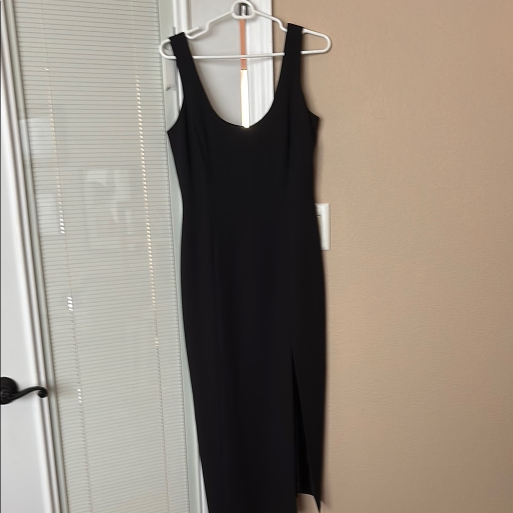 Ann Taylor Black Sheath Midi Dress Scoop Neck